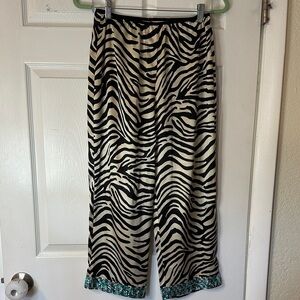 Victoria’s Secret Zebra Print Pants with Teal Trim